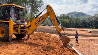 Jcb 3dx levelling dusty soil near retaining wall #jcb #jcb3dx #jcbvideo #jcb5cx #jcbbackhoe #jcb4dx