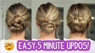 POV YOU HAVE LESS THAN 5 MINUTES TO DO AN UPDO! Here's 3 Easy Updo To Try | Short, Medium, Long Hair