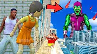 Franklin and Shinchan & Pinchan play HIDE AND KILL with Squid Game Doll In GTA 5