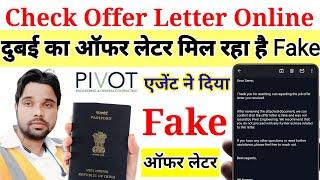 Pivot Engineering company dubai ke naam se ho raha hai | offer letter check kare #offerletter