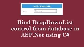 (#13) How to Bind Dropdownlist in Asp.net c# using Stored Procedure