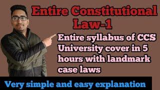 Constitutional law-1 for CCS University ,Constitutional law with landmark cases,#law_with_twins