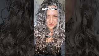 Wavy hair day 1,2,3,4  #hair #grayhairdontcare #haircolor