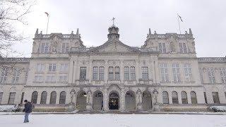 Cardiff University in the snow