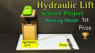 How to make hydraulic Lift science project working model,Hydraulic Lift