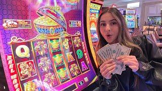 Will Her Winning Strategy Work On This Dancing Drums Prosperity Slot Machine In Las Vegas?!🫣