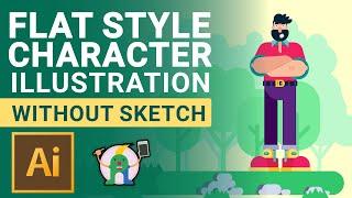 How to create a simple flat style Character | Design a flat Style Character in Adobe Illustrator