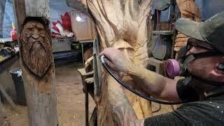 How I started selling my carvings- Carving a Woodspirit Time-lapse.