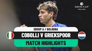 Cobolli v Griekspoor Highlights | Italy v Netherlands Davis Cup 2024 Finals Group Stage