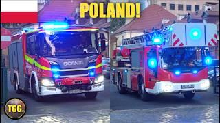 *RUMBLER & AIRHORN!* [Poland] Warsaw Fire Trucks & Ambulances Responding With Lights & Siren!