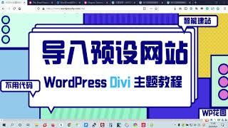 【WordPress Divi主题视频教程】导入Premade layout预设页面5分钟建站！