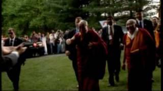 Dalai Lama arrives at Tibetan Mongolian Buddhist Cultural Center, Bloomington, Indiana, 5-11-2010