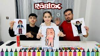 ROBLOX KARAKTERLERİ 3 RENK BOYAMA CHALLENGE!! | HİLE VAR !! KİM KAZANDI ??