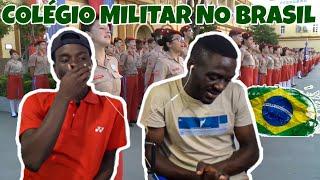 Professores africanos reagindo a colégio militar brasileiro