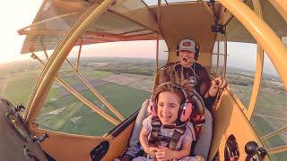 My Daughters First Flight in the family J-3! Finally took Amelia up in the Cub. She loved it.