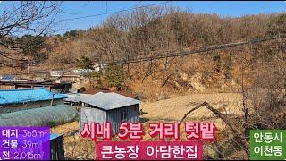 큰농장 시골집(144) 평당 30만원(가격절충) ( 대 365m² + 전 2,015m² + 건물 39m² ) 경북 안동시 이천동 큰농장 시골집 010-4949-0049 안동역부동산