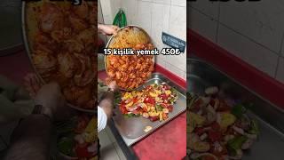 15 kişilik yemeği 450₺ ye yaptı #yemek #tavuk