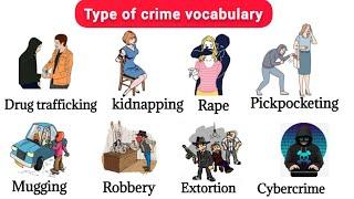 Type Of Crime Vocabulary | Learn about Crime vocabulary with Picture | #vocabularyenglish