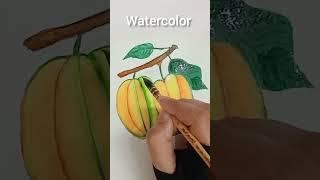 Watercolor Star fruit painting #art #painting #drawing #stilllife #watercolor #shorts