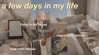 a few days in my life living in las vegas // couch delivery, filming tiktoks, content event