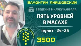 ПЯТЬ УРОВНЕЙ В МАСАХЕ. Введение в науку Каббала. пункт. 24-25