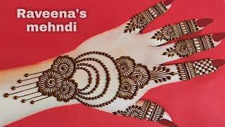 simple henna mehndi design for beginner|| latest arabic mehndi design|raveena's mehndi