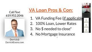 VA Home Loan Seminar on Zoom with Derrick Evens and Jay Lee