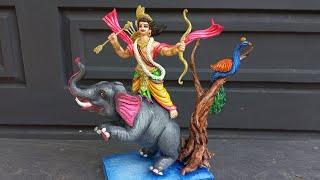 Creating and Coloring a Unique Kartik Idol on an Elephant | Complete Tutorial"Karthik Thakur banana