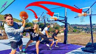 2v2 BASKETBALL BUT WITH 3 HOOPS!? Ft. Jenna Bandy, Chris Staples, AJ Rompza