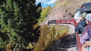 Riding the narrow gauge around Windy Point. K 36 # 484 up front.