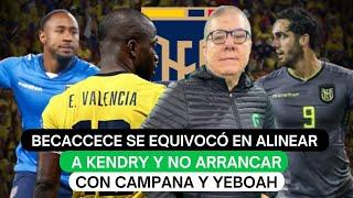 Becaccece se equivocó en alinear a Kendry y no arrancar con Campana y Yeboah