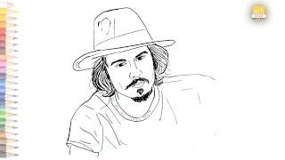 Johnny Depp drawing || How to draw Johnny Depp drawing easy step by step