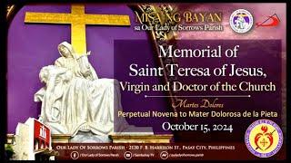 OLSP | Memorial of St. Teresa of Jesus, Virgin & Doctor of the Church | October 15, 2024, 5:30PM