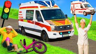 The Kids Play with a Real Ambulance