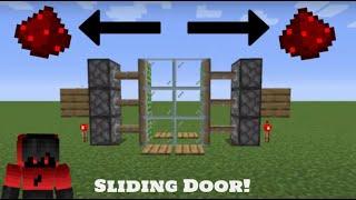 How To Make A Redstone Glass Sliding Door In Minecraft Tutorial