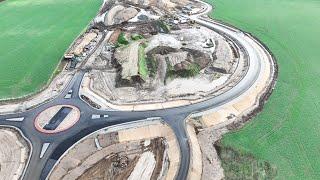 Complete Flight over the 6.8 km long Route of the new Wolgast Bypass Currently under Construction