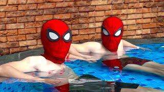 SPIDER-MANS Swimming, Parkour and Fighting Bad Guys