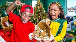 "The GINGERBREAD DISASTER" JEALOUS BROTHER DESTROYS GINGERBREAD HOUSE | Kota Cake| VLOGMAS