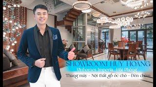 Showroom Thang máy Huy Hoàng tại Hải Phòng- Thang máy, Nội thất gỗ óc chó, Đèn chùm