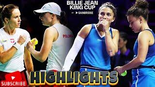 Swiatek/Kawa vs Paolini/Errani Highlights | Billie Jean King Cup 2024