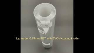 top leader plastic film 0.25mm PET with EVOH coating inside