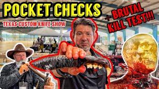 INSANE Pocket Checks at Texas Custom Knife Show! Ballistic Dummy Destruction Tests!