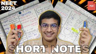 How to make Short Notes for NEET 2024 and 2025  | Step by Step Process *free pdf* #neet #neet2024