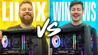 Windows vs Linux Gaming PC Build Challenge!