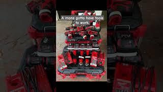 A man's gotta have tools to work. #milwaukeepackout #milwaukeepowertools #boilermaker #welder