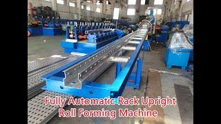 Fully Automatic Rack Upright Roll Forming Machine Video