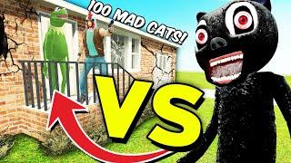 100 MAD CATS vs DESTRUCTIBLE HOUSE! (Garry's Mod Sandbox)