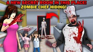 THERE'S ZOMBIE CHEF ESCAPE THE PIZZERIA HORROR SECRET ROOM IN THIS PLACE || SAKURA SCHOOL SIMULATOR