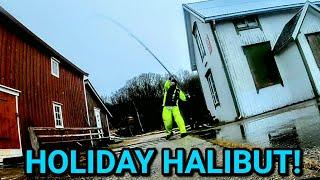 Catching halibut in arctic Norway