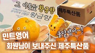 회원님이 보내주신 제주특산품 선물이 민트영어에 도착했어요!